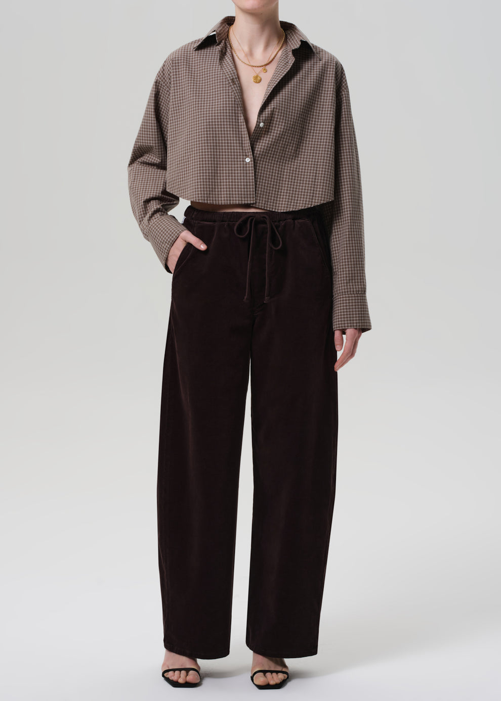 COH Ana Cropped Shirt Heritage Plaid-Shirts-West of Woodward Boutique-Vancouver-Canada