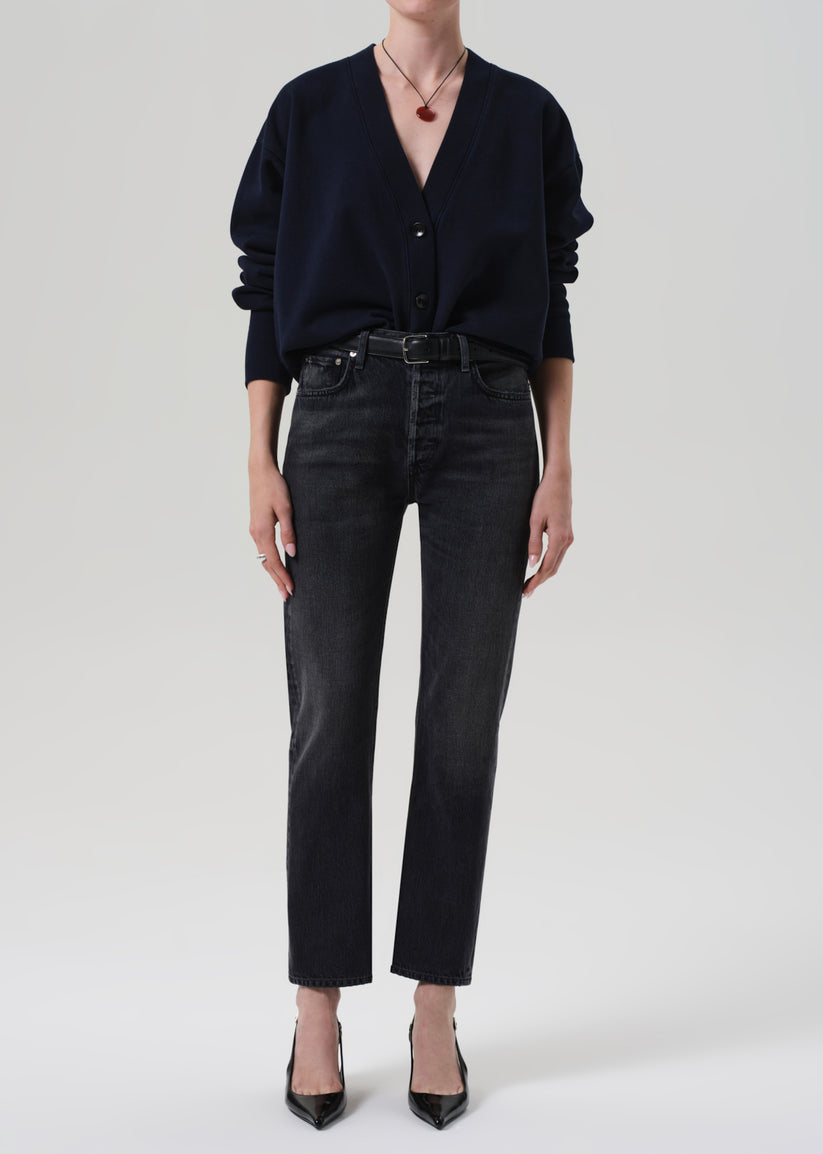 COH Fleece Cardigan Navy-Sweatshirts-West of Woodward Boutique-Vancouver-Canada