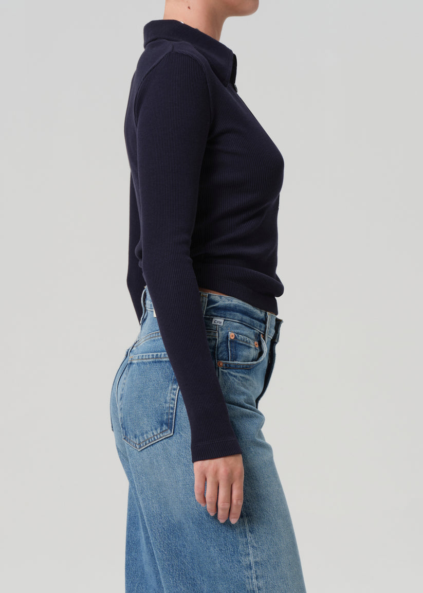 COH Long Sleeve 60s Polo Navy-T-Shirts-West of Woodward Boutique-Vancouver-Canada