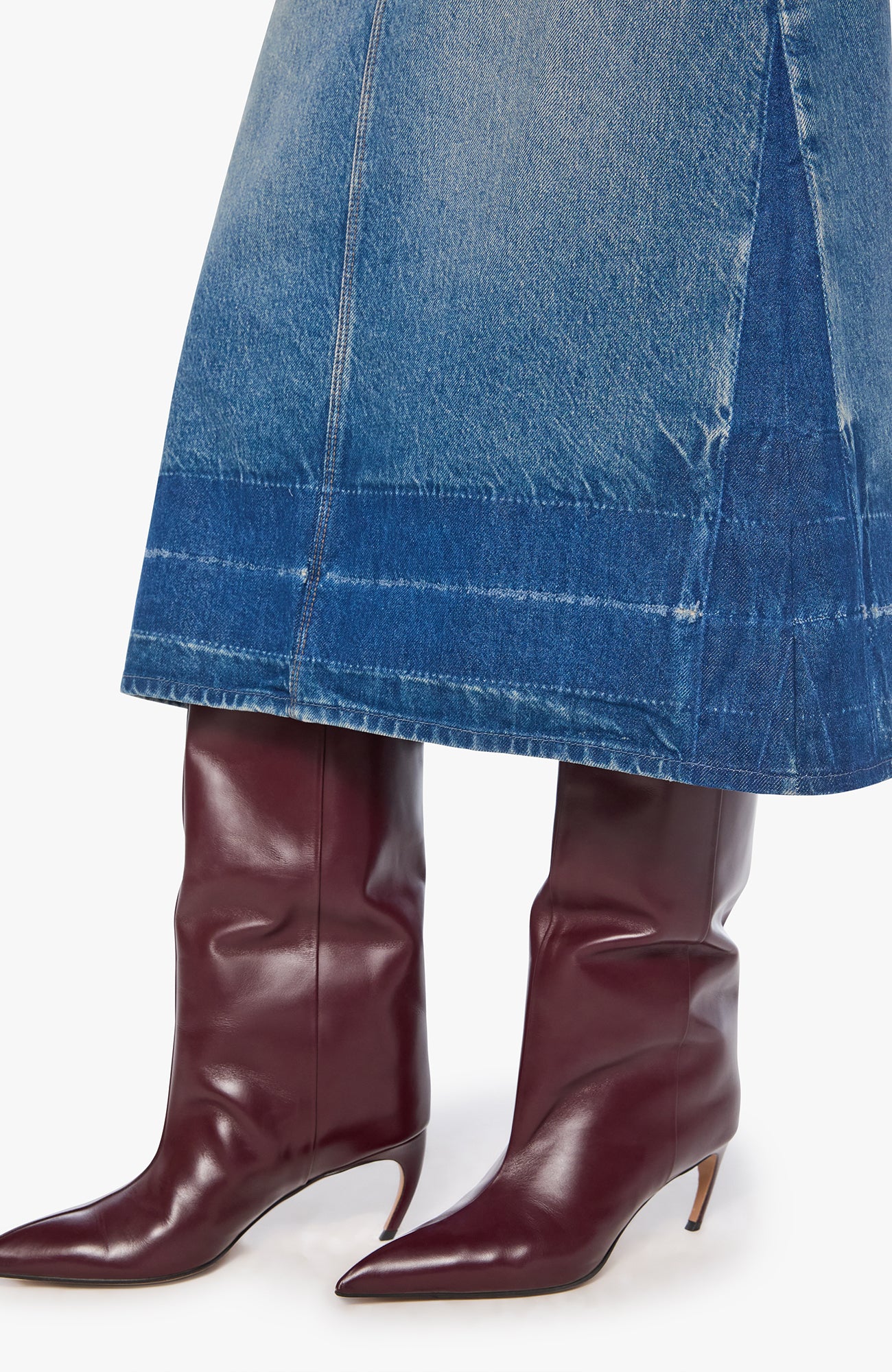 MOTHER Fortune Cookie Midi Denim Skirt Tootsie-Dresses-West of Woodward Boutique-Vancouver-Canada
