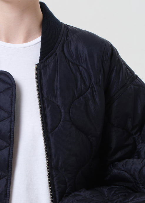 Agolde Isla Quilted Jacket Ink-Coats-West of Woodward Boutique-Vancouver-Canada