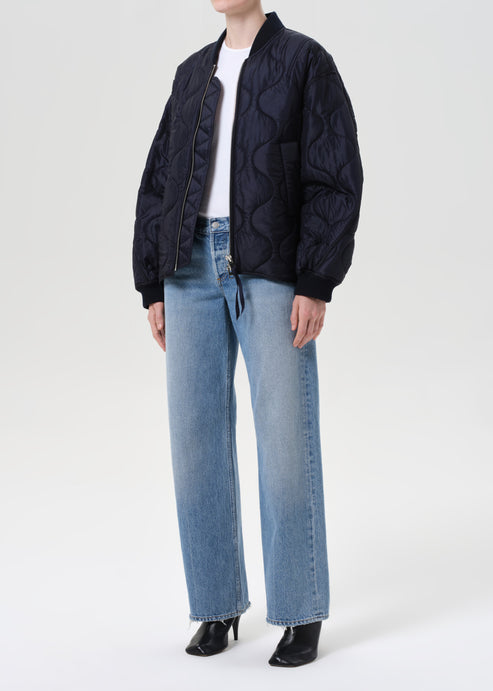 Agolde Isla Quilted Jacket Ink-Coats-West of Woodward Boutique-Vancouver-Canada