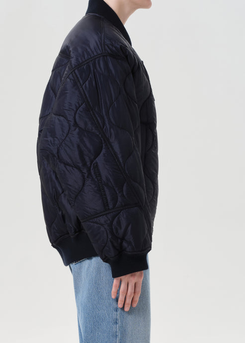 Agolde Isla Quilted Jacket Ink-Coats-West of Woodward Boutique-Vancouver-Canada