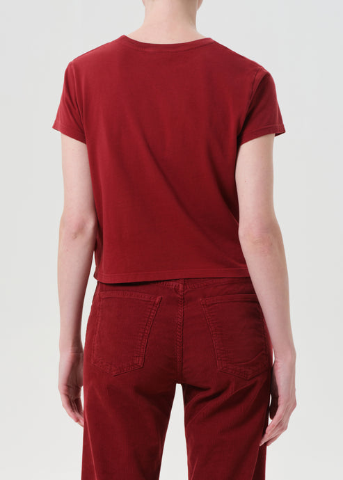 Agolde Adine Shrunken Tee Brick-T-Shirts-West of Woodward Boutique-Vancouver-Canada