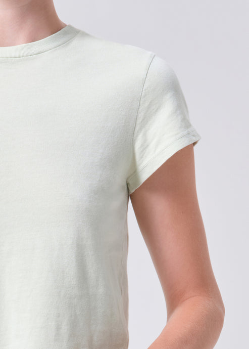 Agolde Adine Shrunken Tee Mint Cream-T-Shirts-West of Woodward Boutique-Vancouver-Canada