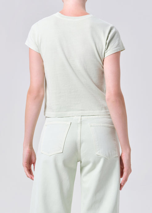 Agolde Adine Shrunken Tee Mint Cream-T-Shirts-West of Woodward Boutique-Vancouver-Canada