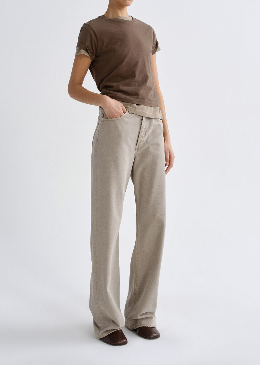 Agolde Adine Shrunken Tee Uniform-T-Shirts-West of Woodward Boutique-Vancouver-Canada