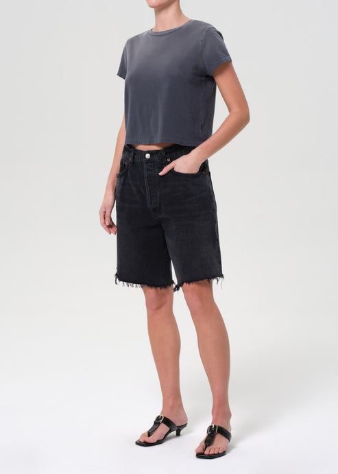 Agolde Adine Shrunken Tee Windstorm-T-Shirts-West of Woodward Boutique-Vancouver-Canada