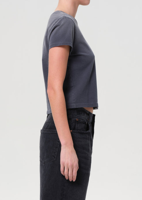 Agolde Adine Shrunken Tee Windstorm-T-Shirts-West of Woodward Boutique-Vancouver-Canada