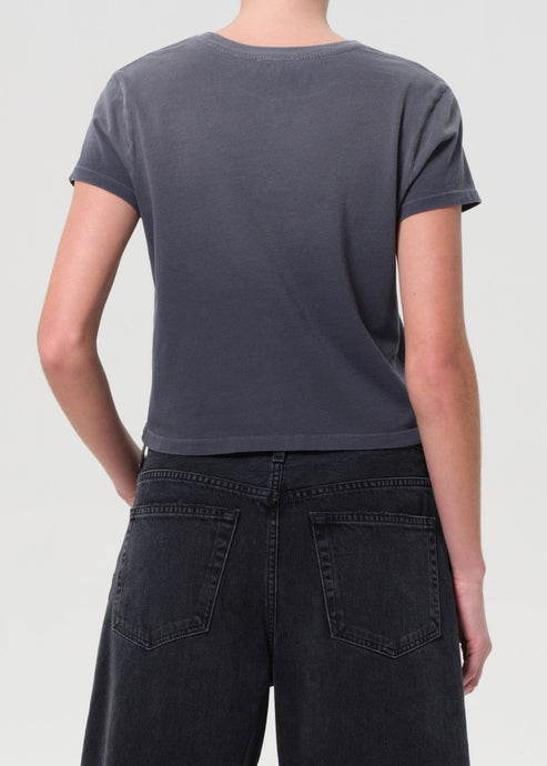 Agolde Adine Shrunken Tee Windstorm-T-Shirts-West of Woodward Boutique-Vancouver-Canada