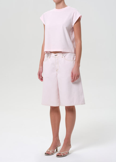 Agolde Bryce Cap Sleeve Tee Cosmos-T-Shirts-West of Woodward Boutique-Vancouver-Canada