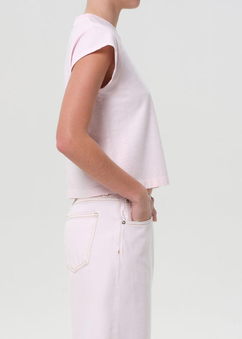 Agolde Bryce Cap Sleeve Tee Cosmos-T-Shirts-West of Woodward Boutique-Vancouver-Canada