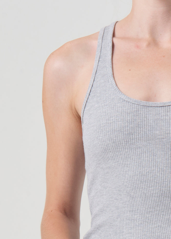 Agolde Bianca Tank Grey Heather-T-Shirts-West of Woodward Boutique-Vancouver-Canada