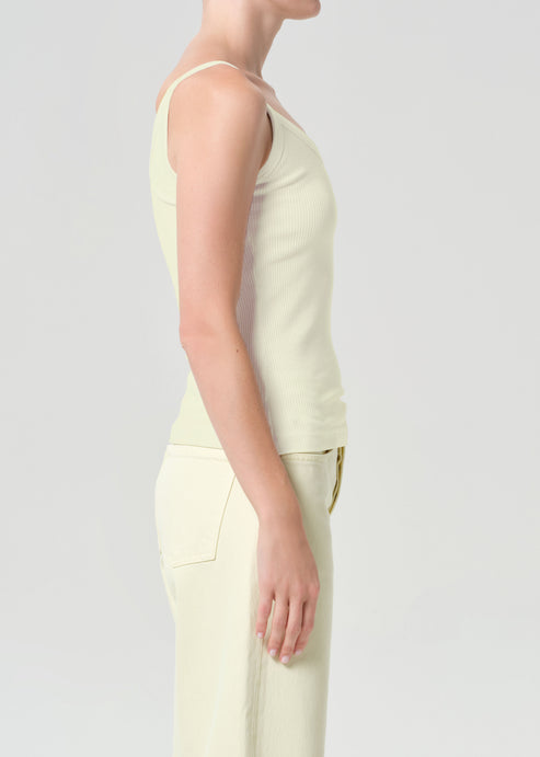 Agolde Jordan Tank Lemon Drop-T-Shirts-West of Woodward Boutique-Vancouver-Canada