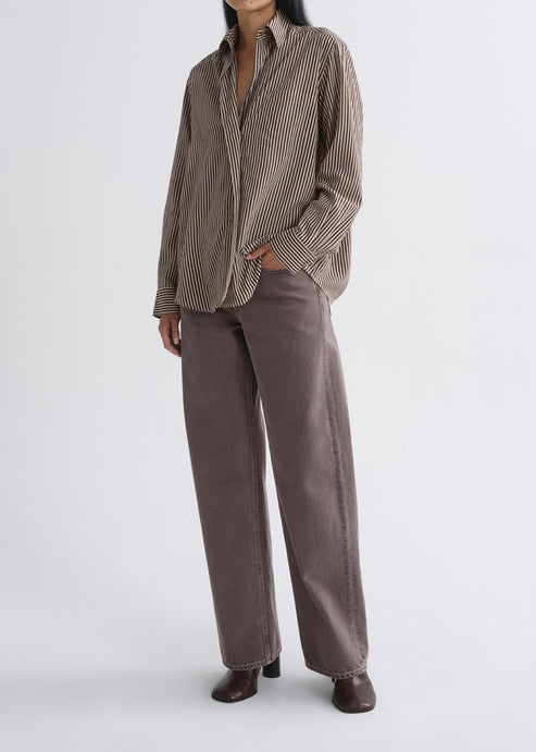 Agolde Aris Button Up Shirt Trace Stripe-Shirts-West of Woodward Boutique-Vancouver-Canada