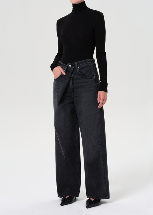 Agolde Wilma Bodysuit Black-T-Shirts-West of Woodward Boutique-Vancouver-Canada