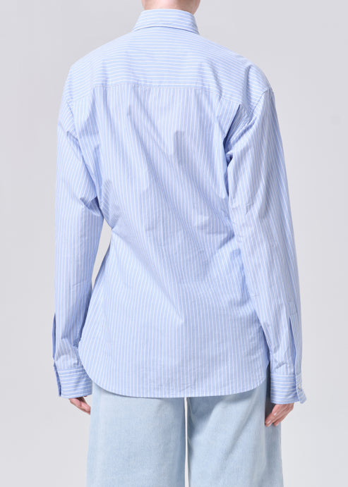 Agolde Cinch Shirt Webb Stripe-Shirts-West of Woodward Boutique-Vancouver-Canada