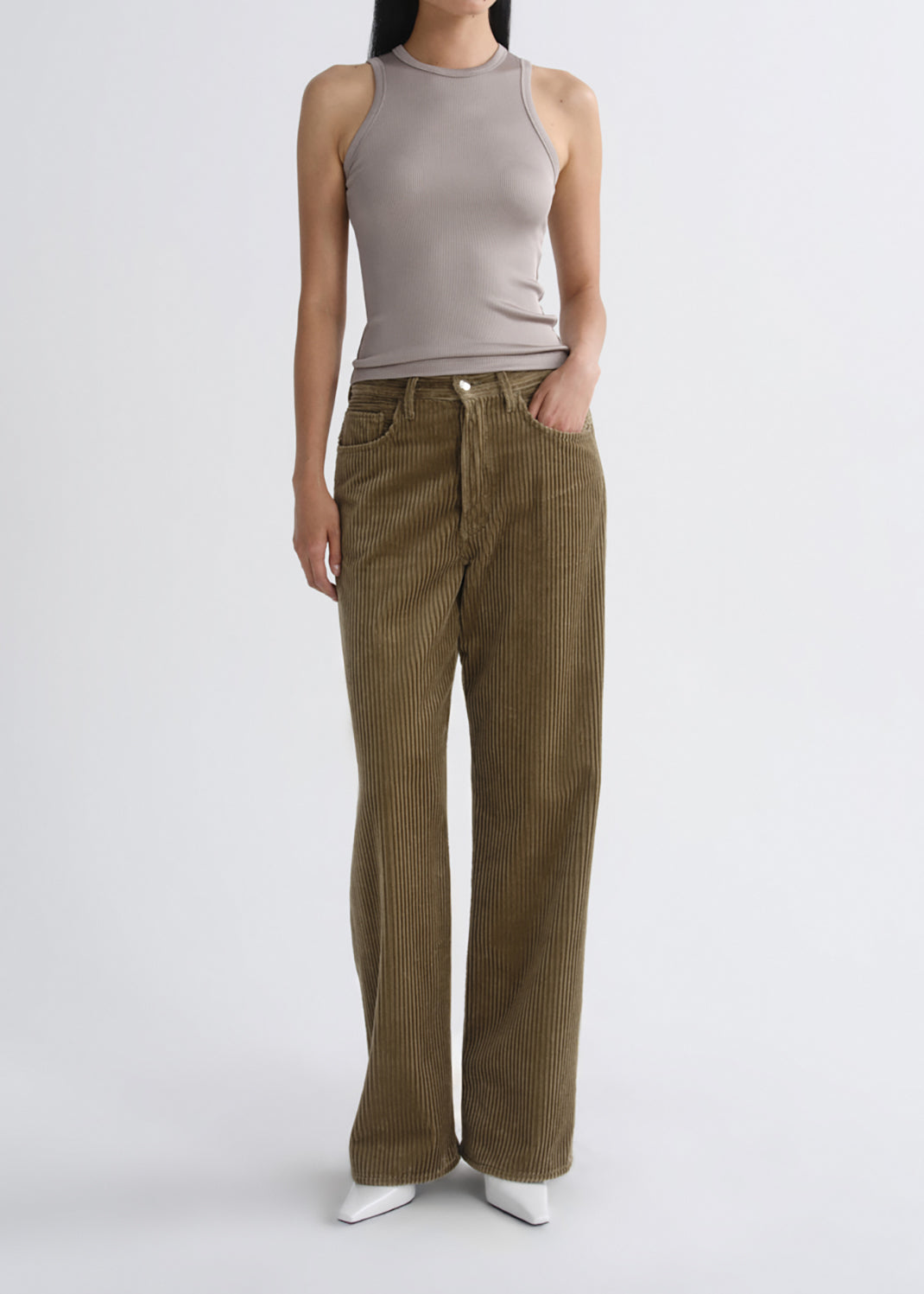Agolde Andre Tank Taupe-T-Shirts-West of Woodward Boutique-Vancouver-Canada