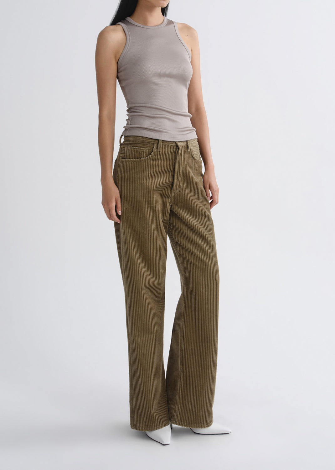 Agolde Andre Tank Taupe-T-Shirts-West of Woodward Boutique-Vancouver-Canada