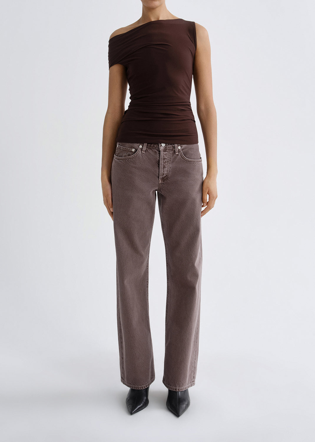 Agolde Carlin Top Chocolate Dk Brown-T-Shirts-West of Woodward Boutique-Vancouver-Canada