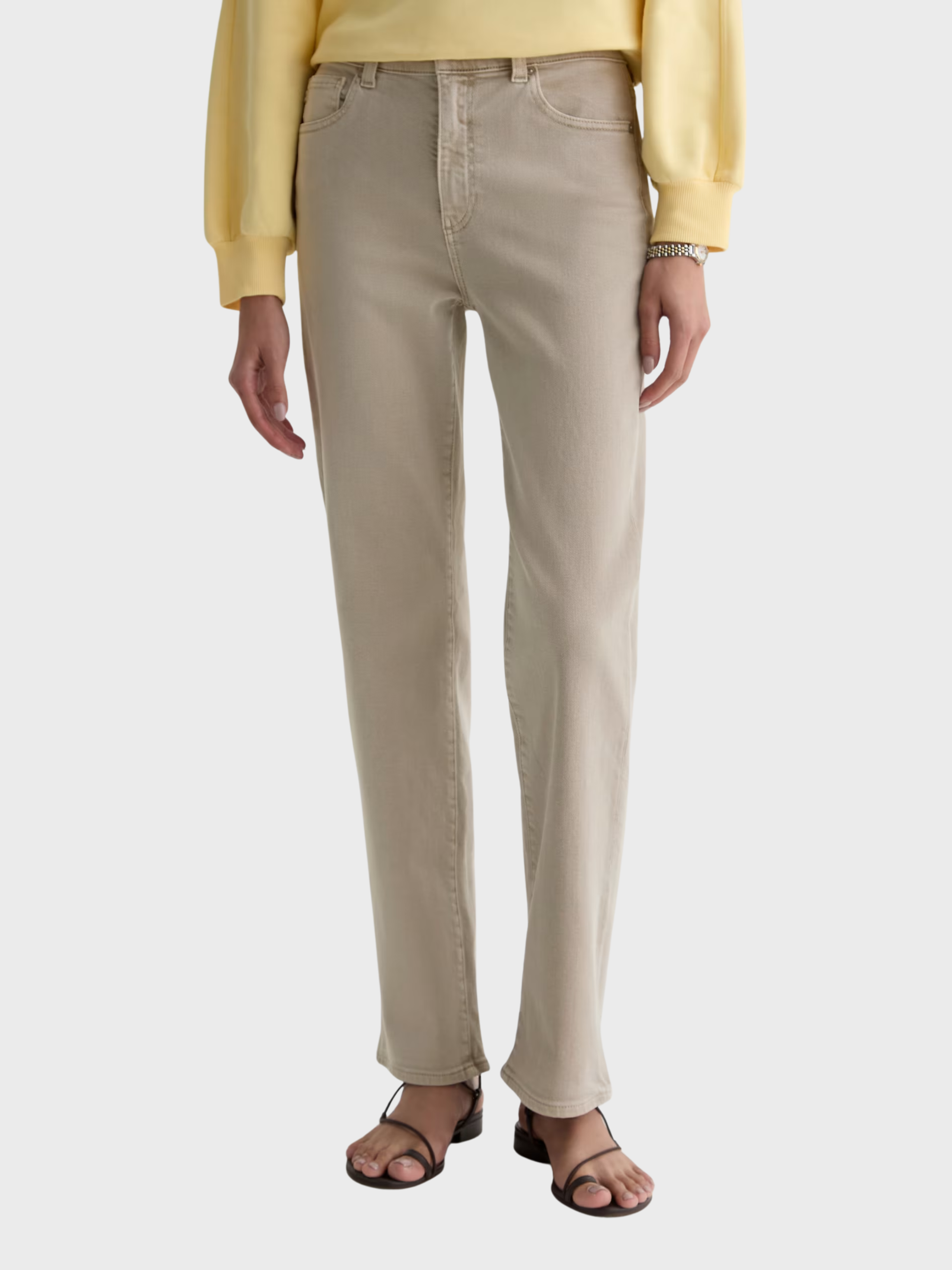 AG Brinley Denim Jeans Sulfur Light Taupe-Denim-West of Woodward Boutique-Vancouver-Canada