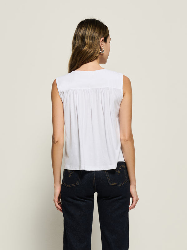 Nation Ali Tie Front Top White-T-Shirts-West of Woodward Boutique-Vancouver-Canada