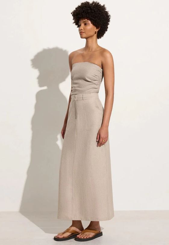 Faithfull Amreli Maxi Skirt Natural-Dresses-West of Woodward Boutique-Vancouver-Canada