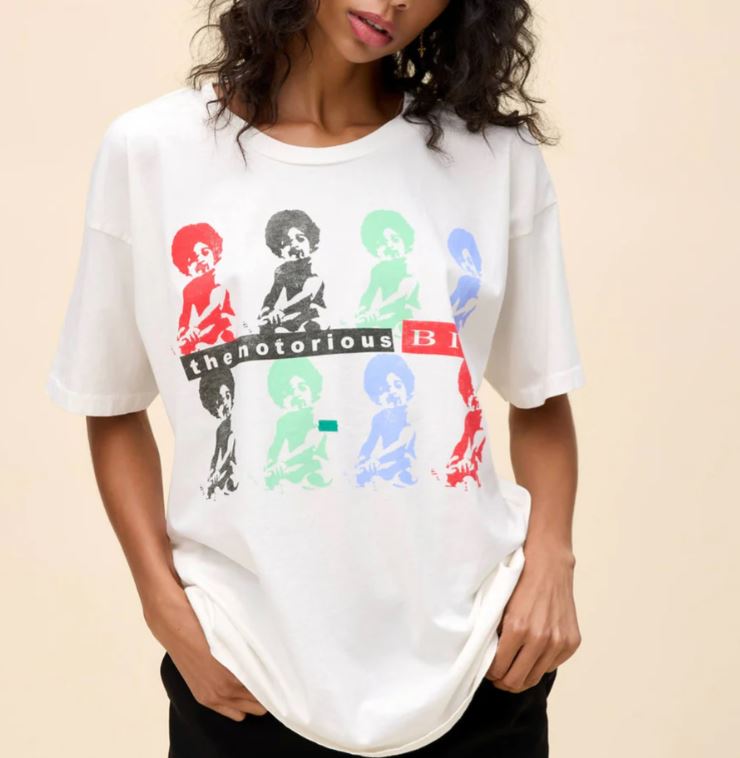 Daydreamer Biggie It Was All A Dream Baby Merch Tee Vintage White-T-Shirts-West of Woodward Boutique-Vancouver-Canada