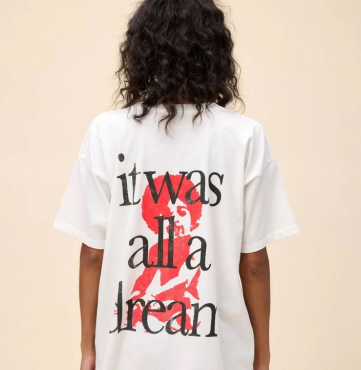 Daydreamer Biggie It Was All A Dream Baby Merch Tee Vintage White-T-Shirts-West of Woodward Boutique-Vancouver-Canada