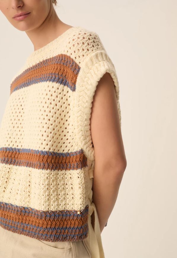 Des Petits Hauts Baba Top Creme Choco-T-Shirts-West of Woodward Boutique-Vancouver-Canada