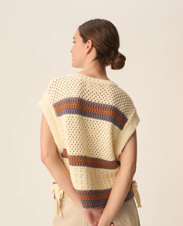 Des Petits Hauts Baba Top Creme Choco-T-Shirts-West of Woodward Boutique-Vancouver-Canada