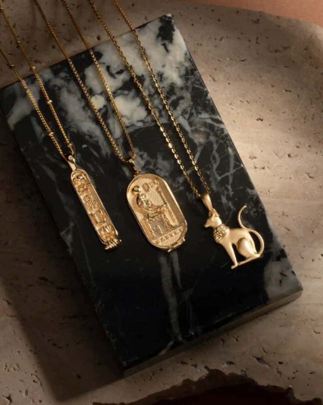 Awe Inspired Bastet Necklace 14k Gold Vermeil-Accessories-West of Woodward Boutique-Vancouver-Canada