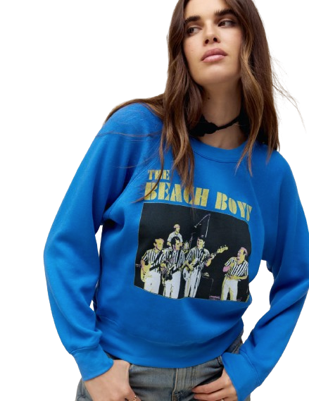 Daydreamer Beach Boys Sweatshirt Washed Blue-Sweatshirts-West of Woodward Boutique-Vancouver-Canada