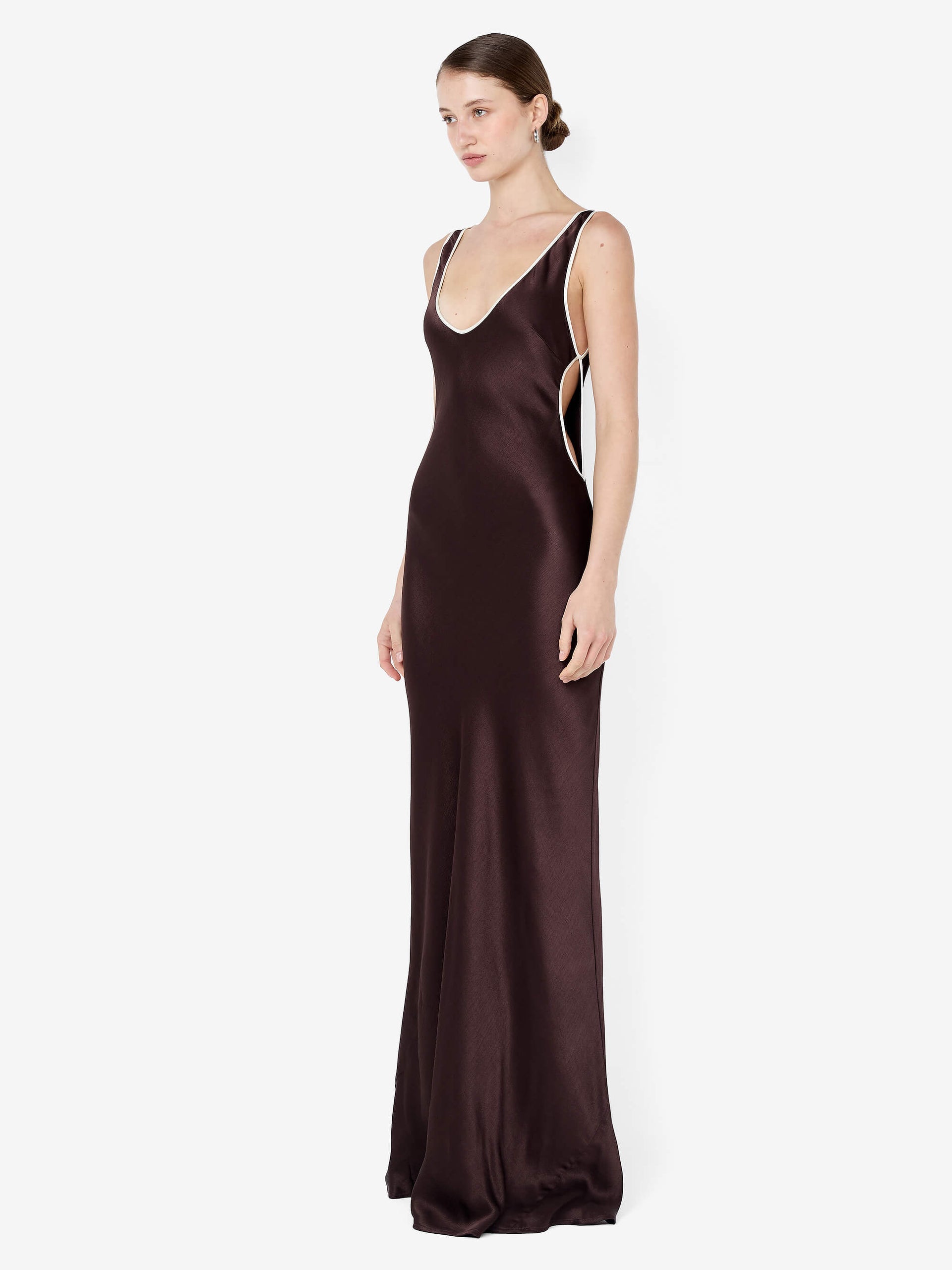 Bec + Bridge Marcy Cutout Maxi Dress Dark Chocolate-Dresses-West of Woodward Boutique-Vancouver-Canada