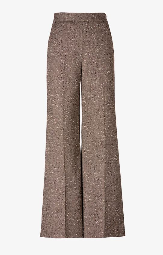 Smythe High Rise Wide Leg Pant Biscotti Tweed