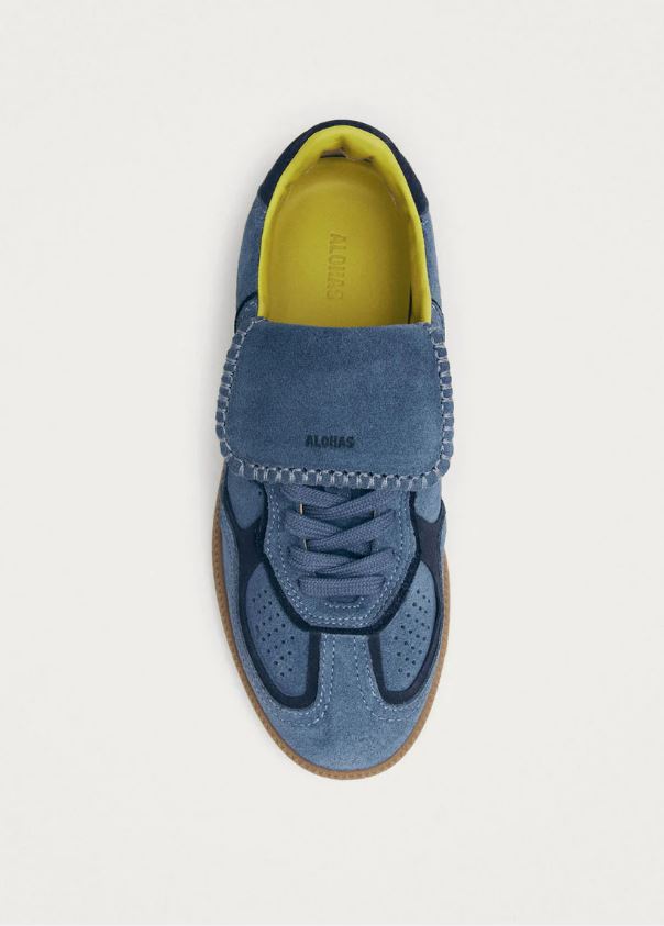 ALOHAS Tb.490 Club Suede Blue Leather Sneakers-Sneakers-West of Woodward Boutique-Vancouver-Canada