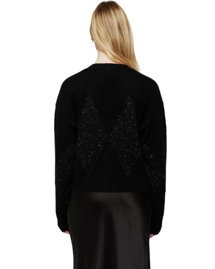 Brodie Cashmere Miriam Sequin Cardigan Black-Sweaters-West of Woodward Boutique-Vancouver-Canada