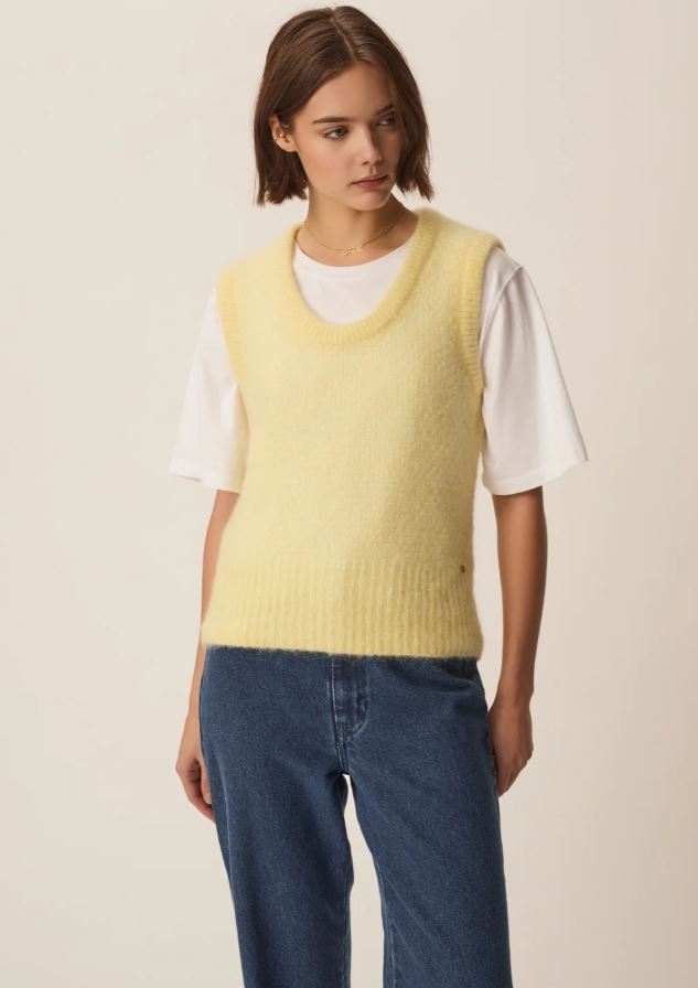 Des Petits Hauts Aldino Knit Vest-T-Shirts-West of Woodward Boutique-Vancouver-Canada