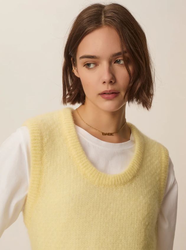 Des Petits Hauts Aldino Knit Vest-T-Shirts-West of Woodward Boutique-Vancouver-Canada