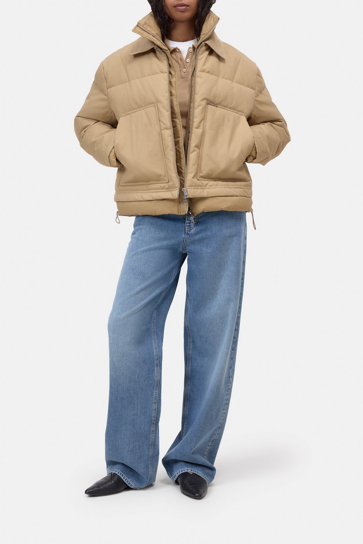 Closed Worker Puffer Jacket Wheat Beige-Coats-West of Woodward Boutique-Vancouver-Canada