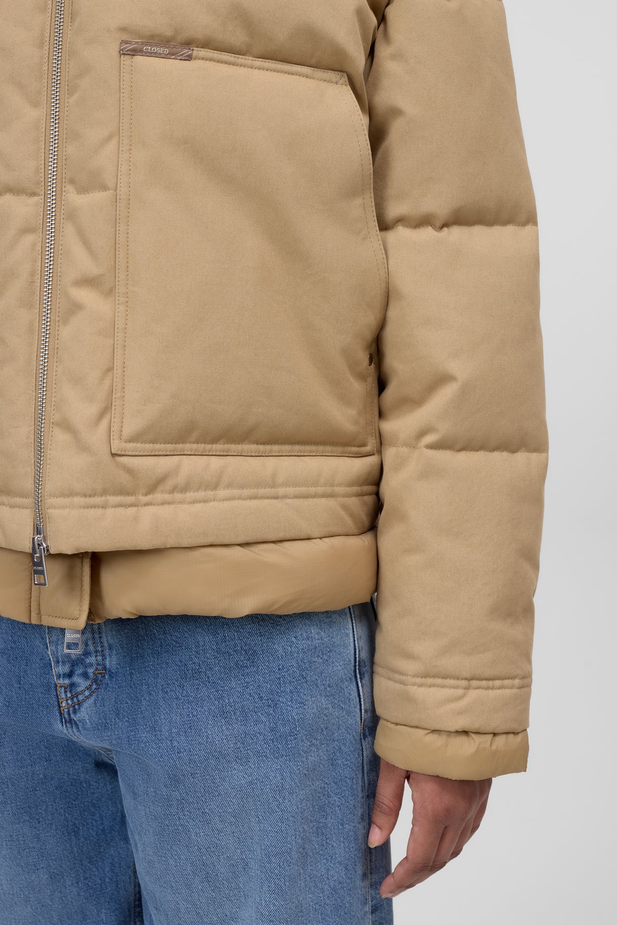 Closed Worker Puffer Jacket Wheat Beige-Coats-West of Woodward Boutique-Vancouver-Canada