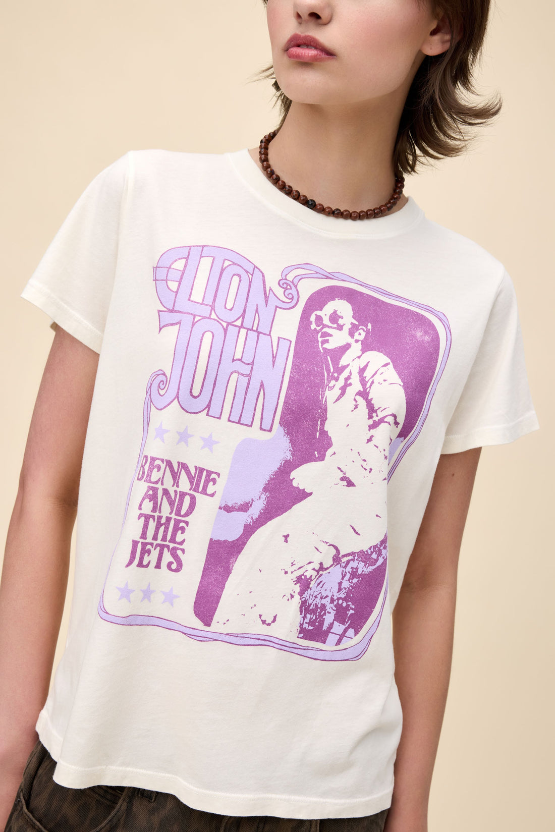 Daydreamer Elton John Bennie &amp; The Jets Encore Tee Stone Vintage-T-Shirts-West of Woodward Boutique-Vancouver-Canada
