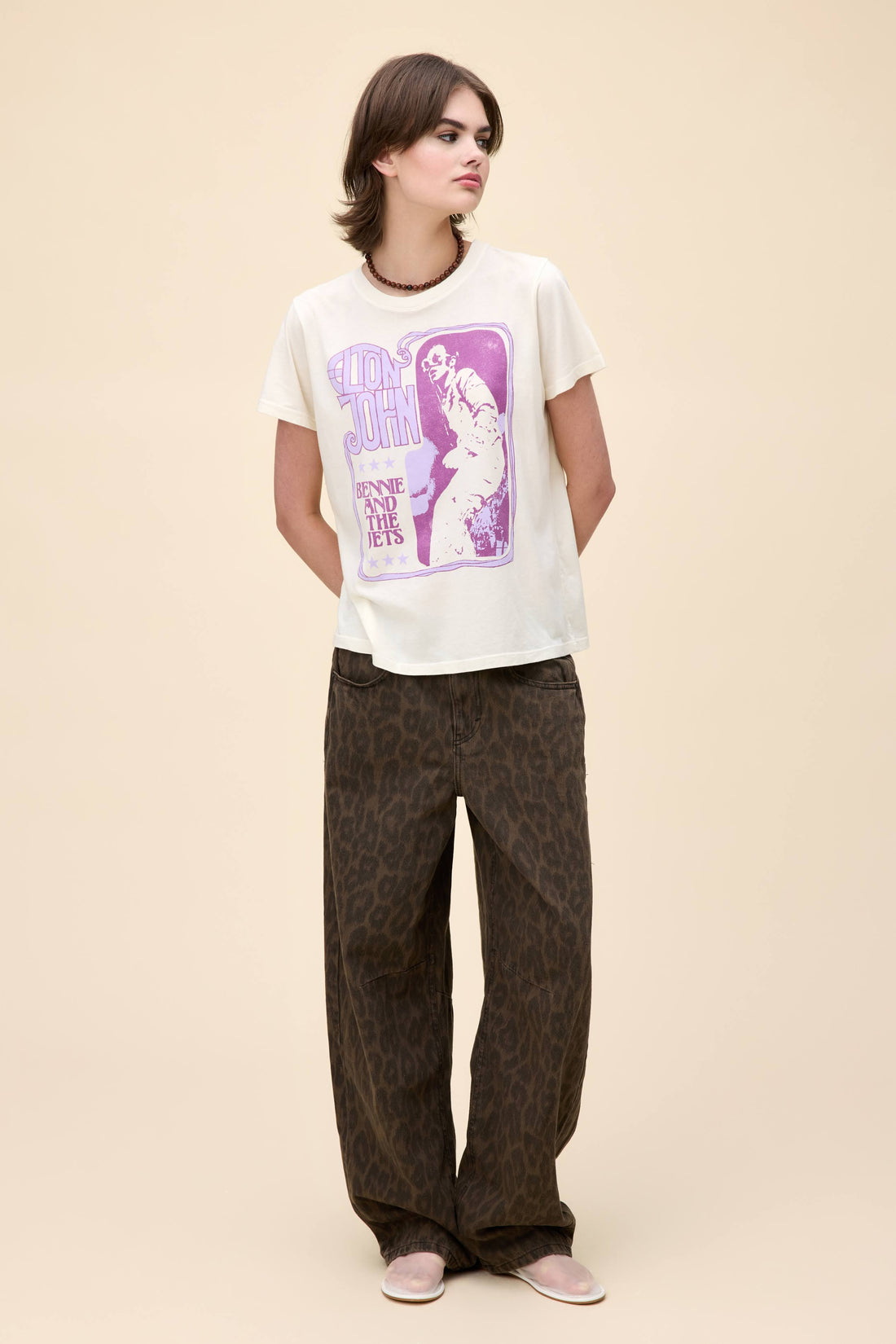 Daydreamer Elton John Bennie &amp; The Jets Encore Tee Stone Vintage-T-Shirts-West of Woodward Boutique-Vancouver-Canada