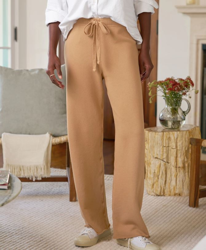 Frank &amp; Eileen Catherine Long Sweatpant Camel-Sweatshirts-West of Woodward Boutique-Vancouver-Canada