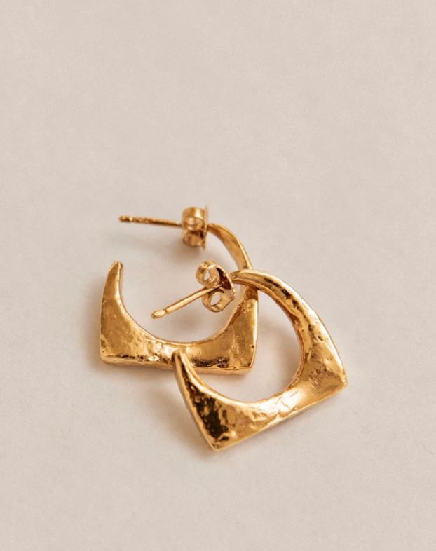 Pamela Card Temple of Ceres Earrings 24K Gold Vermeil