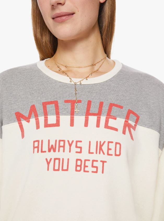 Mother The Champ Pull Over- Chalk Heather Grey-Sweatshirts-West of Woodward Boutique-Vancouver-Canada