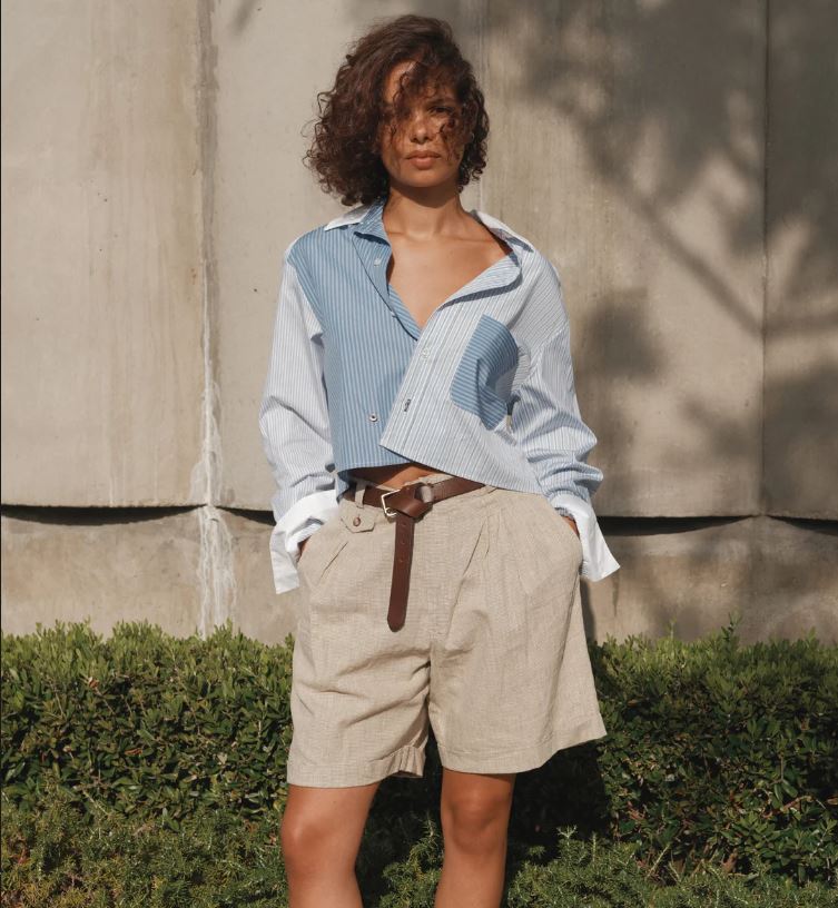 Cissa The Shorty Shirt Scrappy Stripe-Shirts-West of Woodward Boutique-Vancouver-Canada