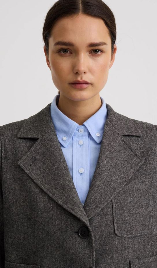 Smythe Collegiate Blazer Pebble Grey-Jackets-West of Woodward Boutique-Vancouver-Canada