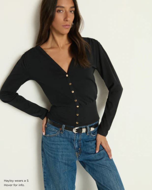 Nation Collette Cardigan Top Jet Black