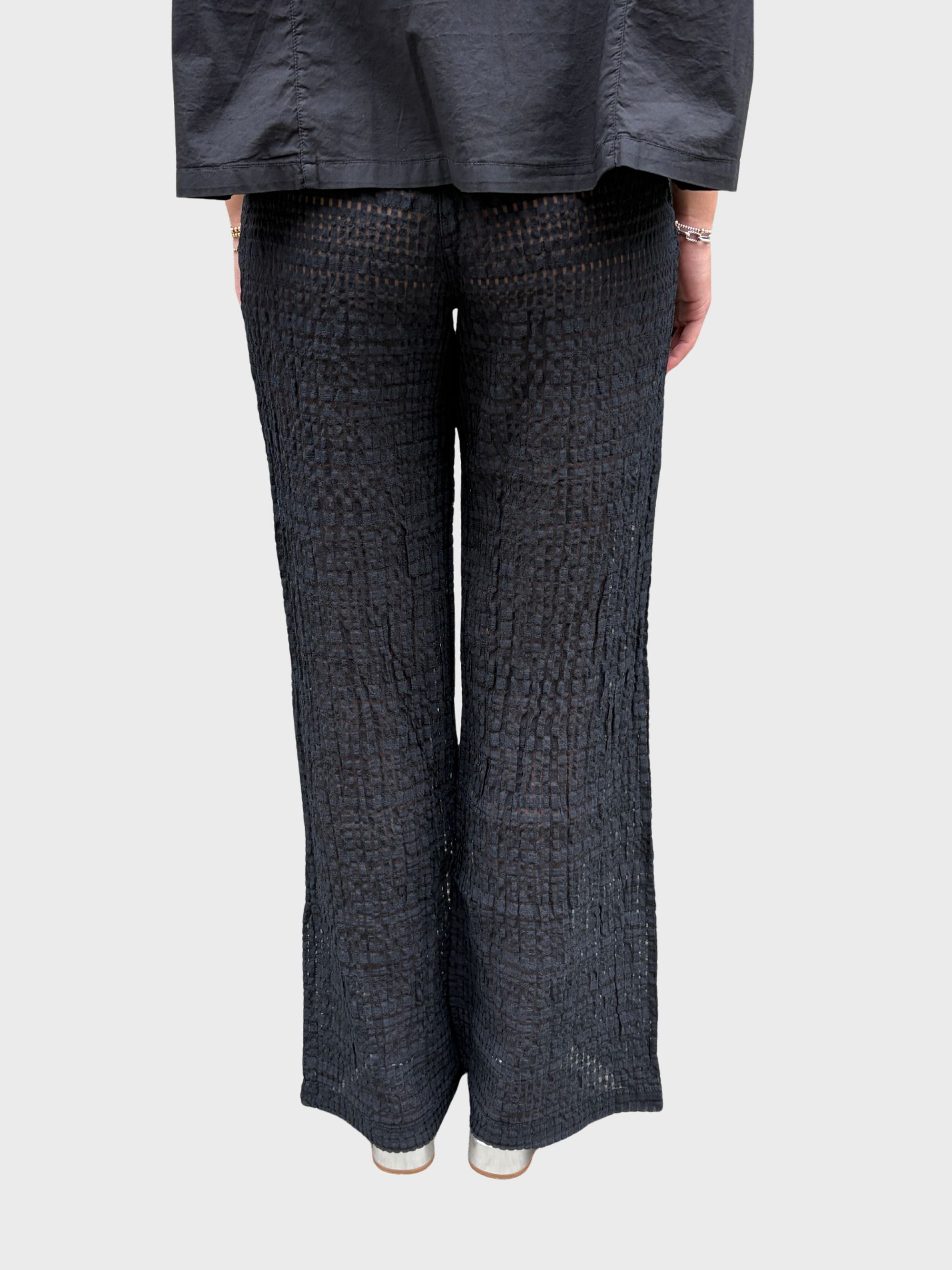 Crossley Openwork Fabric Pants Black-Pants-West of Woodward Boutique-Vancouver-Canada
